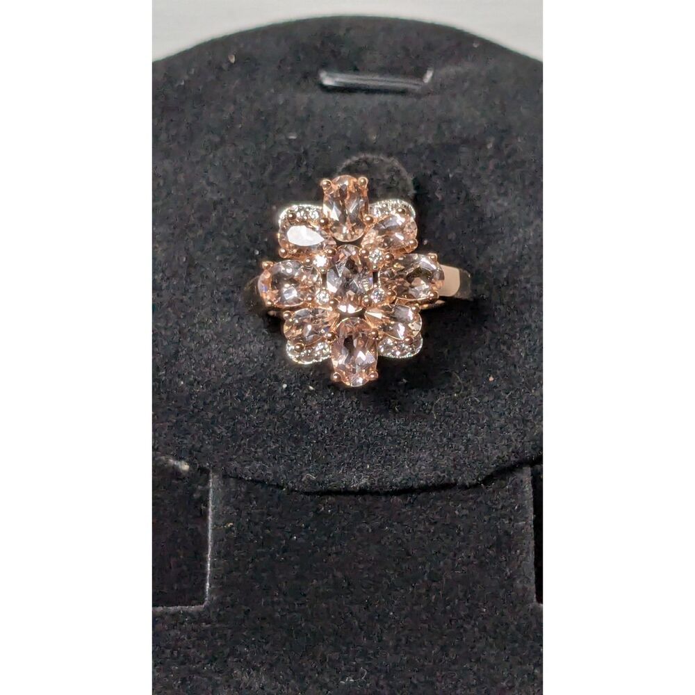 Peach Morganite 18k Rose Gold Over Sterling Silver 2.09ctw Size 7